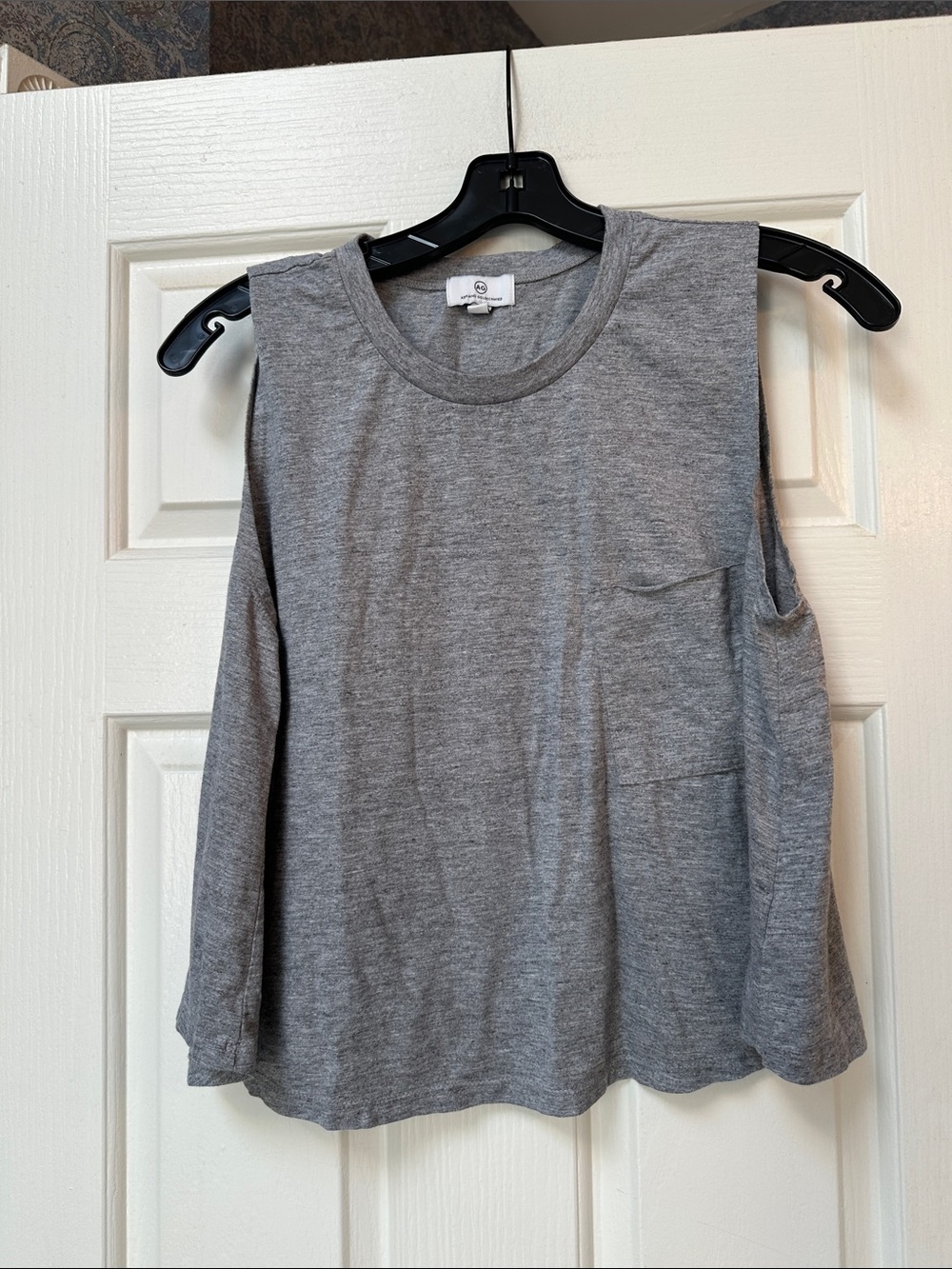 AG Adriano Goldschmied Heather Gray Sleeveless Pocket Tank